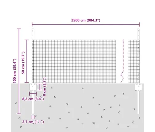 Vistas Stieples Žogu Komplekts 2 Gab. Galvanizēts Tērauds Vidaxl