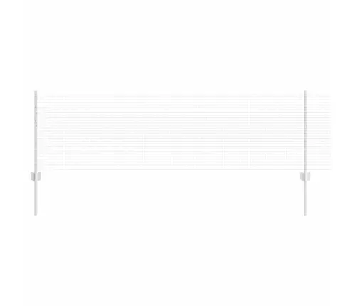 Metināto Stieples Žogs Ar 11 U Stabiem Sudrabs 0.6X25 M Tērauds Vidaxl