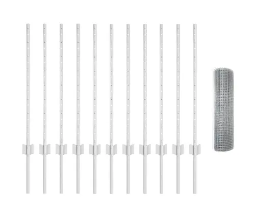 Cieši Savienots Metāla Žogs Ar 11 U Stabiem Sudraba 0.8X25 M Tērauda Vidaxl