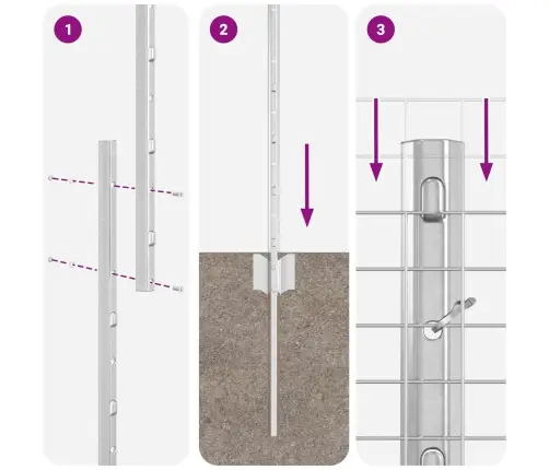 Tvora Su Stulpais Sidabro 1 X 25 M Plienas
