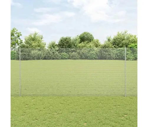 Cinkoto Vadu Žogs Ar 22 U Stabiem Sudraba 1,4X25 M Tērauds Vidaxl