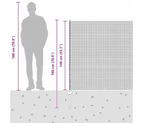 Tvora Su Stulpais Sidabro 1.4 X 25 M Plienas