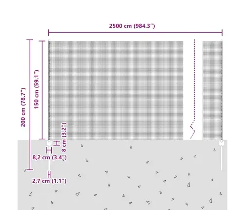 Tvora Su Stulpais Sidabro 1,5 X 25 M Plienas