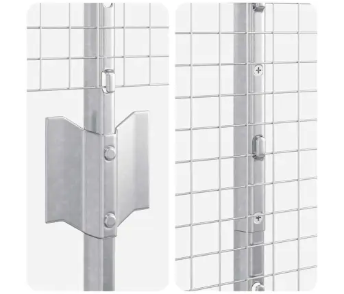 Metināto Acu Žogs Ar 22 U Stabiem Sudrabs 1.6X25 M Tērauds Vidaxl