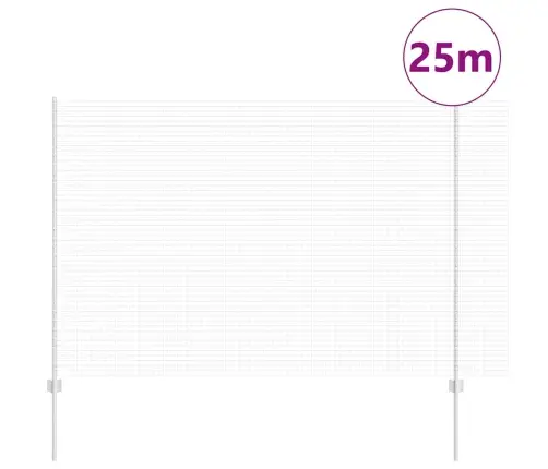 Metināto Acu Žogs Ar 22 U Stabiem Sudrabs 1.6X25 M Tērauds Vidaxl