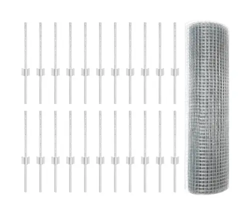Tvora Su Stulpais Sidabro 0.4 X 50 M Plienas