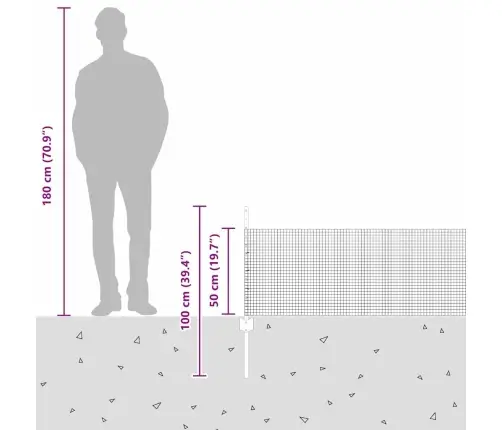 Metināts Vadu Žogs Ar 22 U Stabiem Sudrabs 0.5X50 M Tērauds Vidaxl