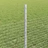 Savilktā Stieņu Žogs Ar 22 U Stabiem Sudraba 0.5X50 M Tērauds Vidaxl