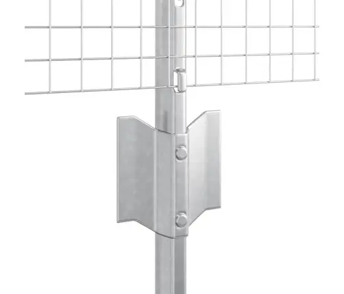 Metināta Stiepļu Sēta Ar 22 U Mietiem Sudraba 0.5X50 M Tērauds Vidaxl