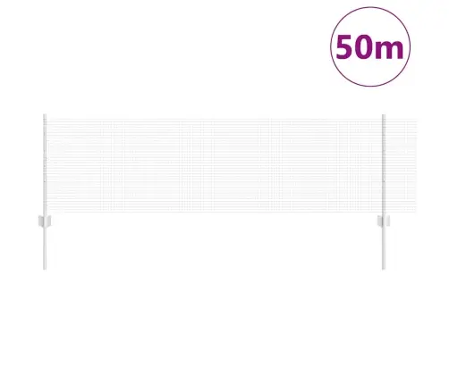 Savilktā Stieple Ar 22 U Stabiem Sudrabs 0.6X50 M Tērauds Vidaxl