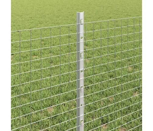 Cinkotā Stieples Žogs Ar 22 U Stabiem Sudraba 0.6X50 M Tērauds Vidaxl