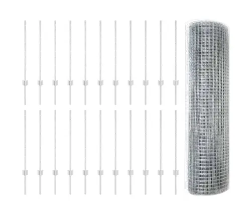 Cinkota Stieple Ar 22 U Stabiem Sudrabs 0.8X50 M Tērauds Vidaxl