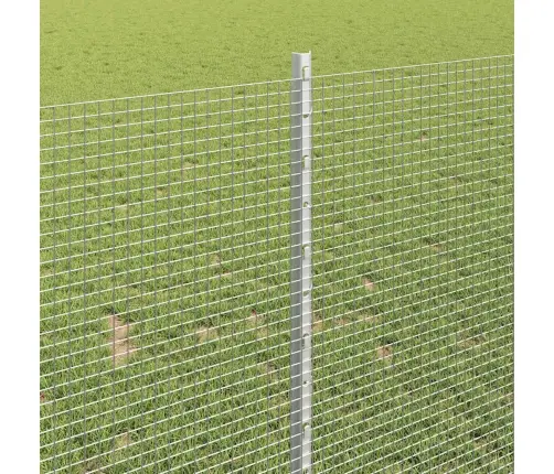 Savilkto Stieņu Žogs Ar 44 U Stabiem Sudraba 1X50 M Tērauds Vidaxl