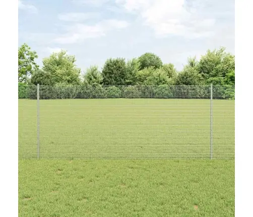 Metinātais Vads Žogs Ar 44 U Stabiem Sudraba 1X50 M Tērauds Vidaxl