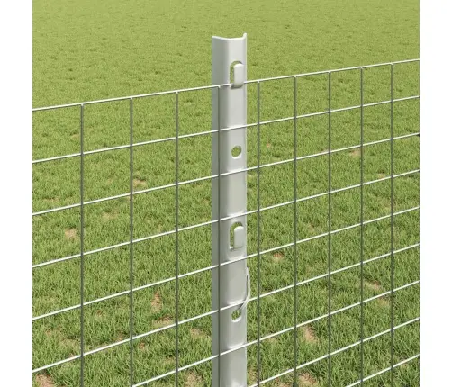 Cinkotais Stiepļu Žogs Ar 44 U Stabiem Sudrabs 1.2X50 M Tērauds Vidaxl