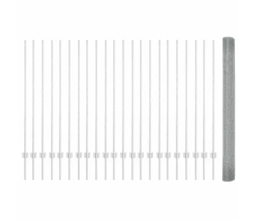 Cinkotais Žogs Ar 44 U Stabiem Sudraba 1.4X50 M Tērauda Vidaxl