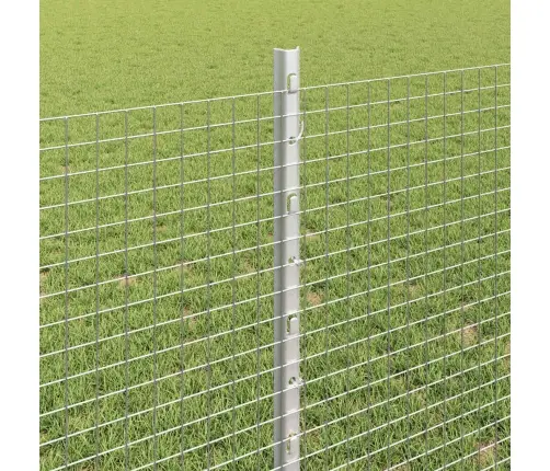 Atslēgtā Tīkla Žogs Ar 44 U Stabiem Sudrabs 0.8X100 M Tērauds Vidaxl