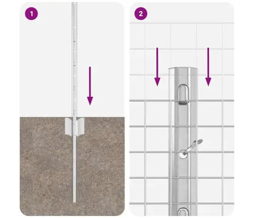 Metinātā Stieples Žogs Ar 44 U Stabiem Sudrabs 0.8X100 M Tērauds Vidaxl