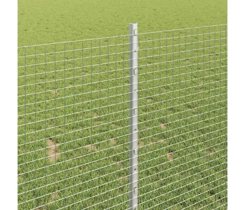 Vidaxl Metinātā Stiepļu Žogs Ar 88 U Stabiem Sudrabs 1X100 M Tērauds