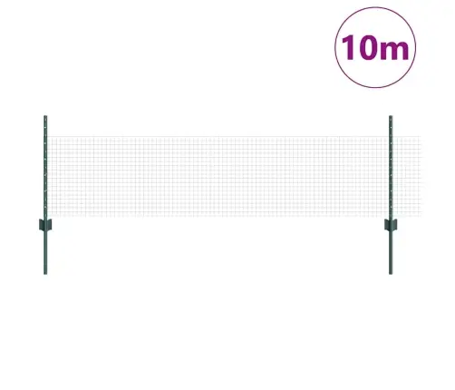 Dārza Žogu Komplekts 2 Gab. Zaļš Pulverkrāsots Tērauds 10 X 0.5 M Vidaxl