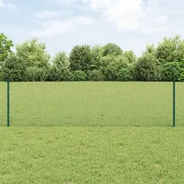 Žogs Ar Stabu Zaļa 0,6 X 10 M Tērauds Un Pvc Vidaxl