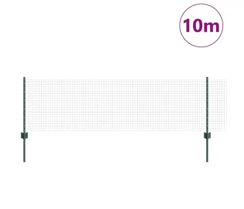 Metināta Sieta Žogs Ar 5 U Veidiem Zaļš 0.6X10 M Tērauds Vidaxl