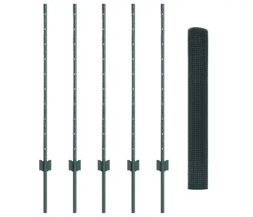 Tvora Su Stulpais Žalia 1 X 10 M Plienas Tvora Su Stulpais Žalia 1 X 10 M Plienas