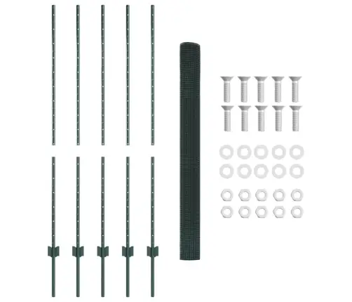 Tvora Su Stulpais Žalia 1.4 X 10 M Plienas