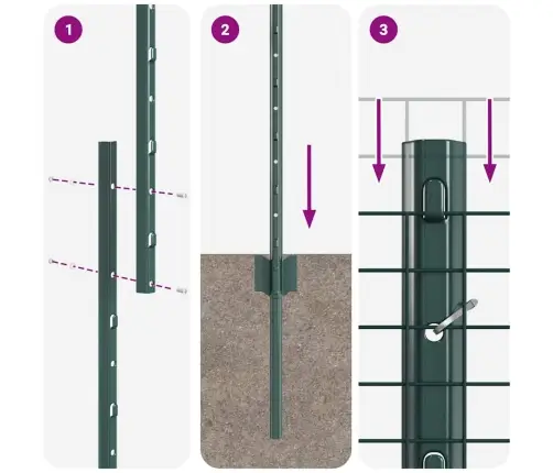 Metāla Žogs Ar 5 U Stabiem, Zaļš, 1.4X10 M, Tērauds Vidaxl