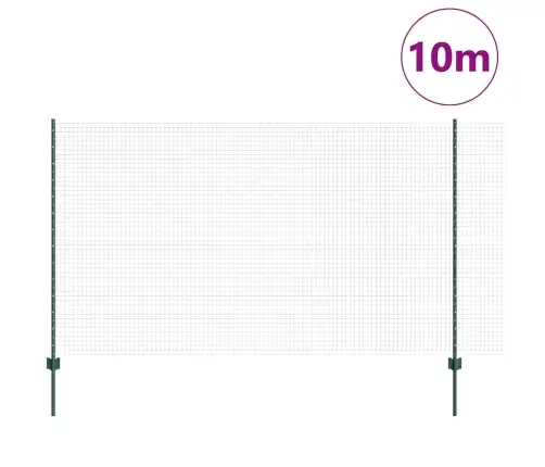 Metāla Žogs Ar 5 U Stabiem, Zaļš, 1.4X10 M, Tērauds Vidaxl