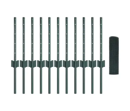 Tvora Su Stulpais Žalia 0.4 X 25 M Plienas