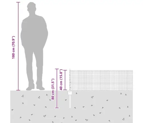 Tvora Su Stulpais Žalia 0.4 X 25 M Plienas