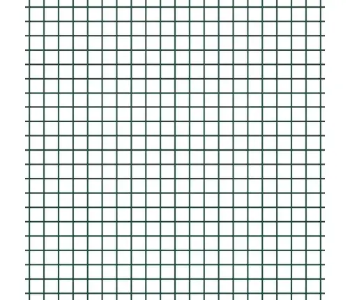 Kopētais Stieņu Žogs Ar 11 U Stabiem Zaļš 0.5X25 M Tērauds Vidaxl
