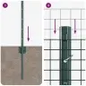 Cinkota Stieples Žogs Ar 11 U Statņiem Zaļš 0.5X25 M Tērauds Vidaxl