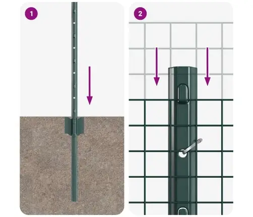 Tvora Su Stulpais Žalia 0.6 X 25 M Plienas