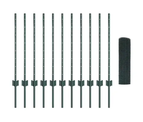 Savilkta Stiegru Žogs Ar 11 U Stabiem Zaļš 0.8X25 M Tērauds Vidaxl