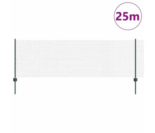 Savilkta Stiegru Žogs Ar 11 U Stabiem Zaļš 0.8X25 M Tērauds Vidaxl