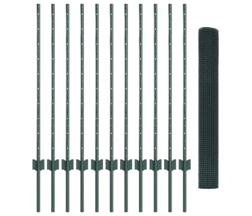 Tvora Su Stulpais Žalia 1 X 25 M Plienas