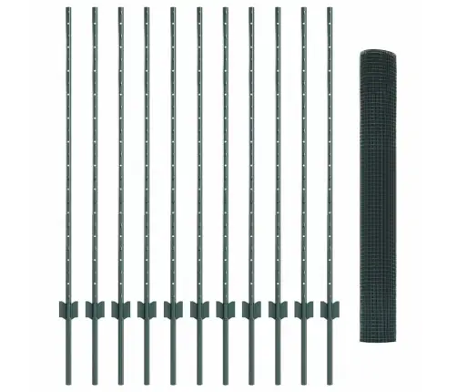 Savilktais Žogs Ar 11 U Stabiem Zaļs, 1.2X25 M Vidaxl