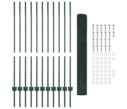 Savilktais Žogs Ar 11 U Stabiem Zaļs, 1.2X25 M Vidaxl