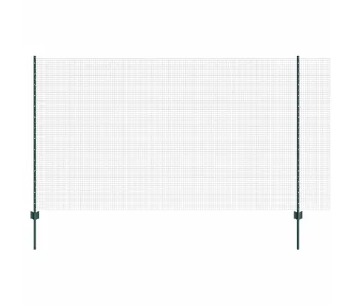 Metinātais Stieples Žogs Ar 11 U Stabiem Zaļš 1.4X25 M Tērauds Vidaxl