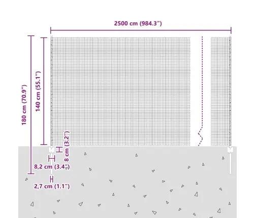 Tvora Su Stulpais Žalia 1.4 X 25 M Plienas