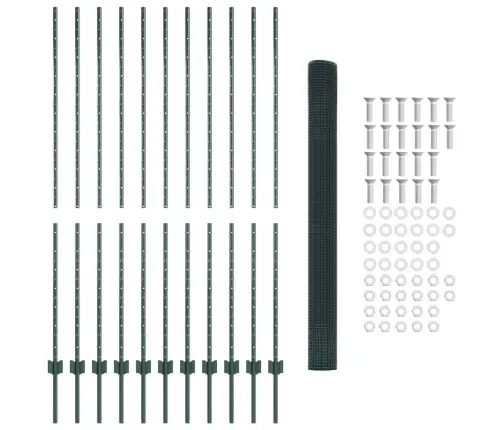 Tvora Su Stulpais Žalia 1.5 X 25 M Plienas