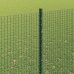 Metināta Stieņu Žogs Ar 11 U Stabiem Zaļš 1.6X25 M Tērauds Vidaxl