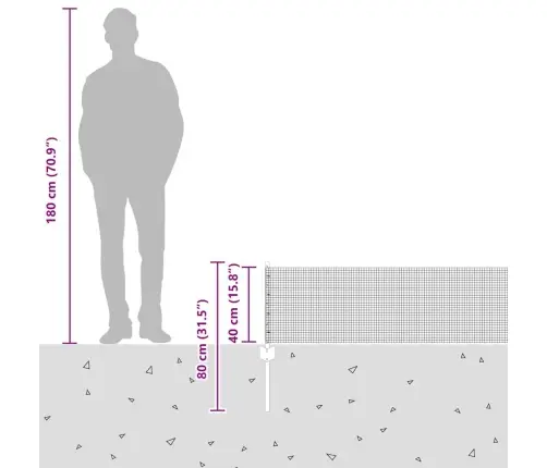 Sagatavotā Stieņu Žogs Ar 22 U Balstiem Zaļš 0.4X50 M Tērauda Vidaxl
