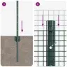 Metināto Vadu Žogs Ar 22 U Balstiem Zaļā 0.4X50 M Tērauda Vidaxl