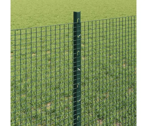 Metinātā Stieple Žogs Ar 22 U Stabiem Zaļš 0.6X50 M Tērauds Vidaxl