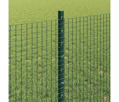 Metinātais Stieņu Žogs Ar 22 U Stabiem Zaļš 0.8X50 M Tērauds Vidaxl