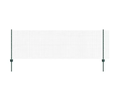 Metinātais Stieņu Žogs Ar 22 U Stabiem Zaļš 0.8X50 M Tērauds Vidaxl