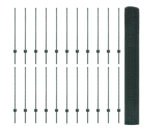 Tvora Su Stulpais Žalia 1 X 50 M Plienas Ir Pvc